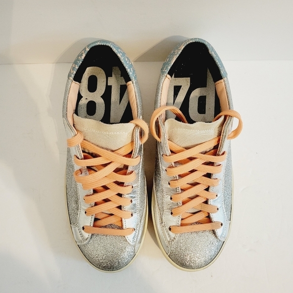 NEW P448 Gray Sparkling Sneakers Size 7 US - Picture 4 of 7